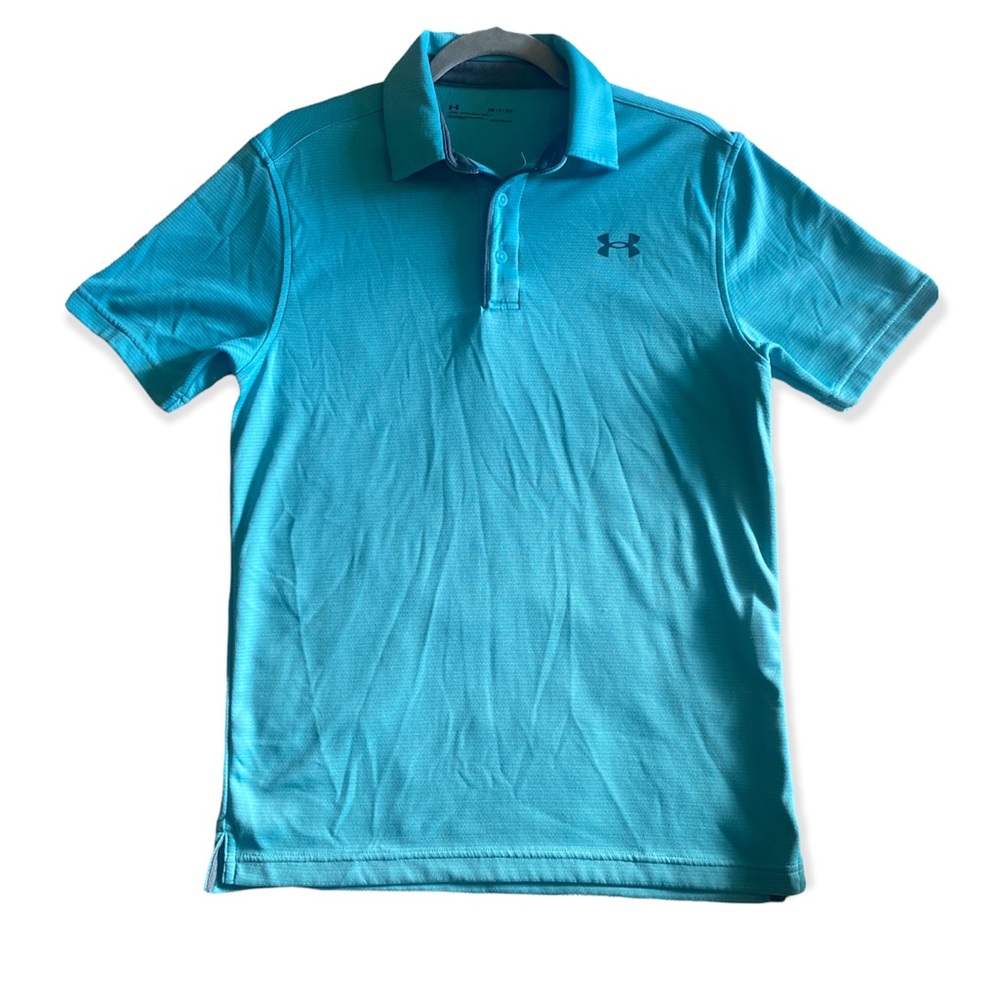 Under Armour Heatgear Loose Golf Polo Small Blue Shirt
